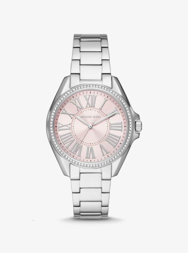 Damske Sliver-tone Hodinky Michael Kors Kaycie Pavé Strieborne - Hodinky Michael Kors Nejlevnejsi | ONUEW-7295